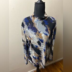 Abstract Print Long Sleeve Top